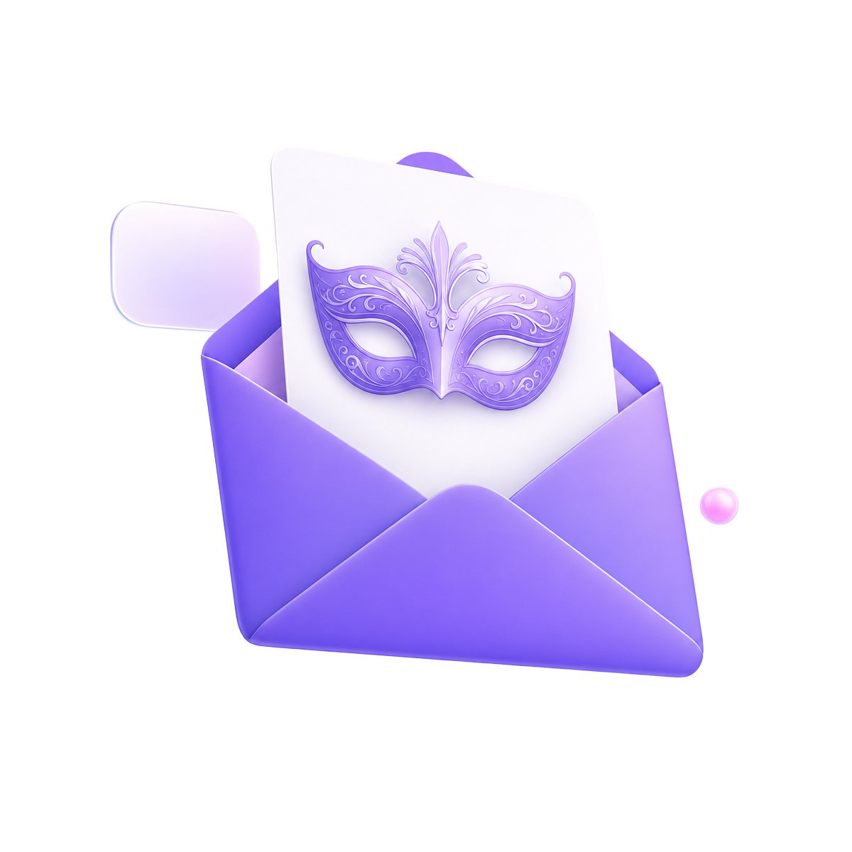 Anonymous letter inside a purple envelope